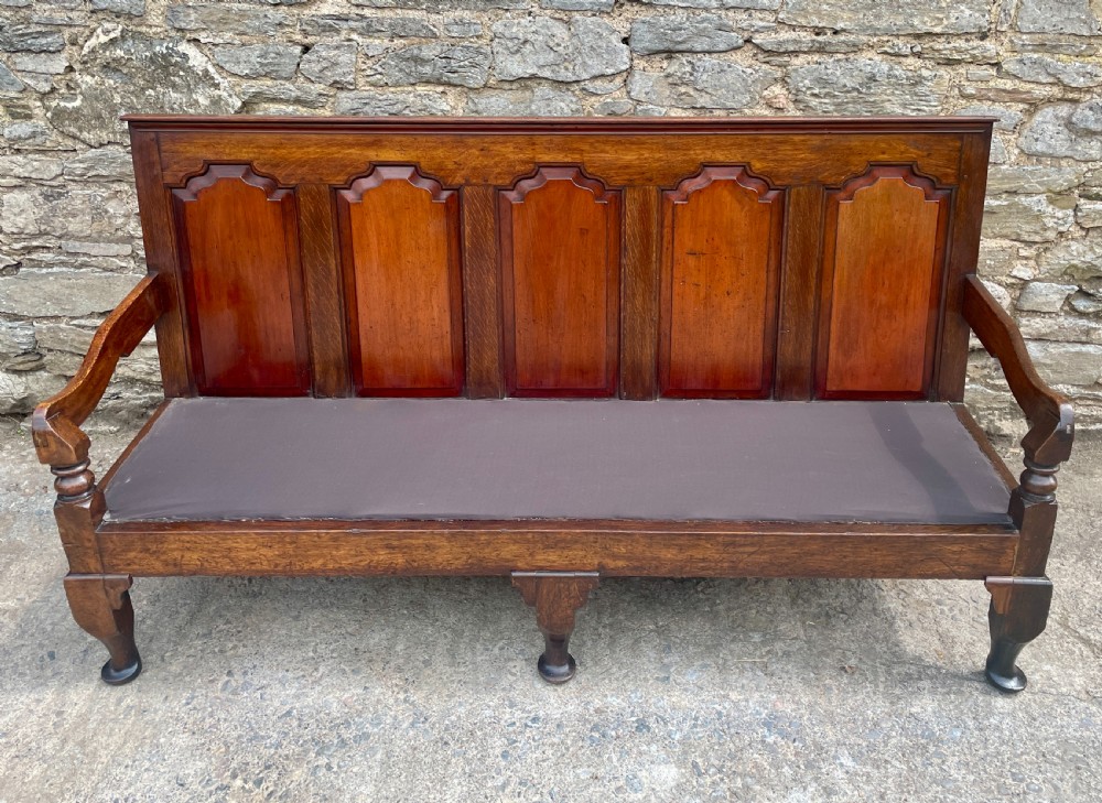 Georgian Oak Panelled Settle View II
