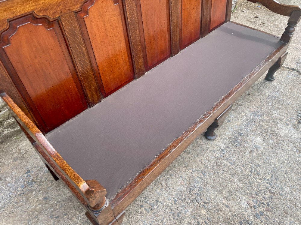 Georgian Oak Panelled Settle View III