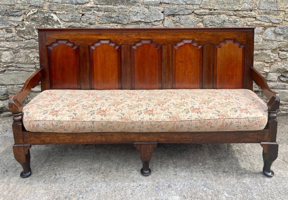 Georgian Oak Panelled Settle