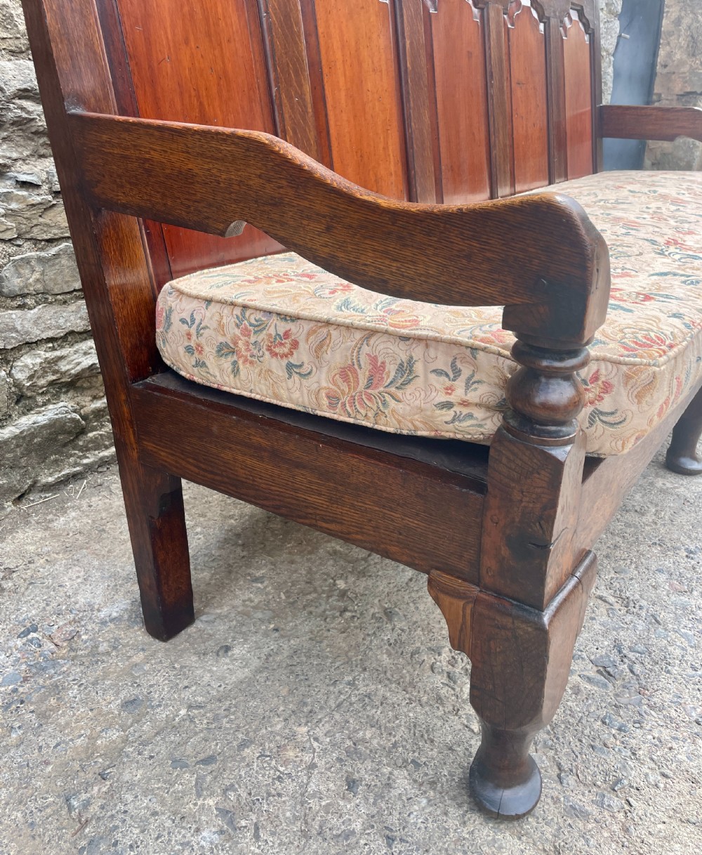 Georgian Oak Panelled Settle View VII