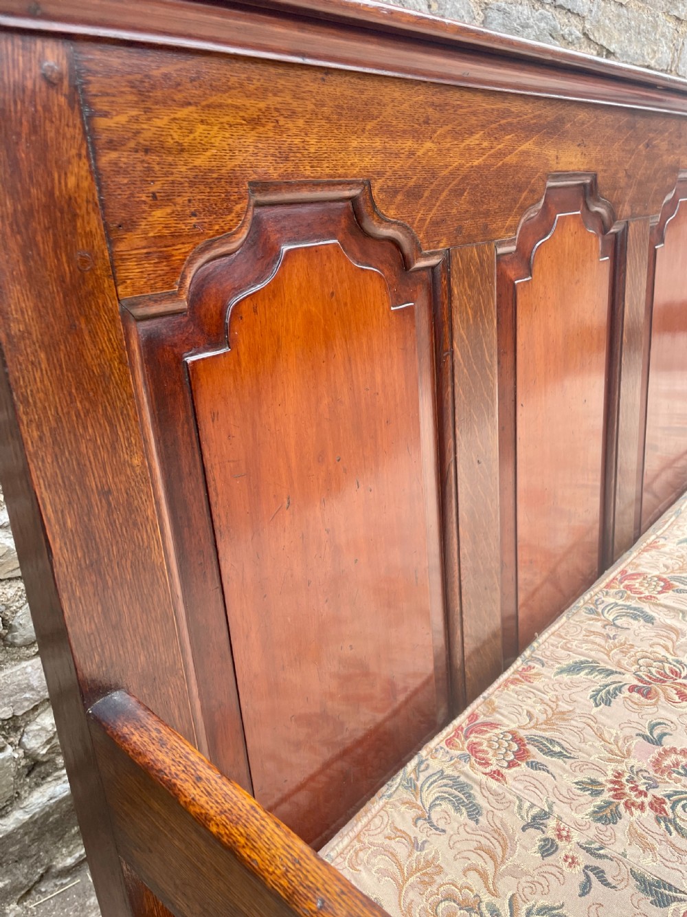 Georgian Oak Panelled Settle View IX