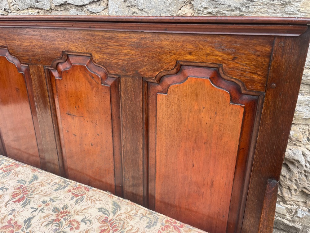 Georgian Oak Panelled Settle View XII