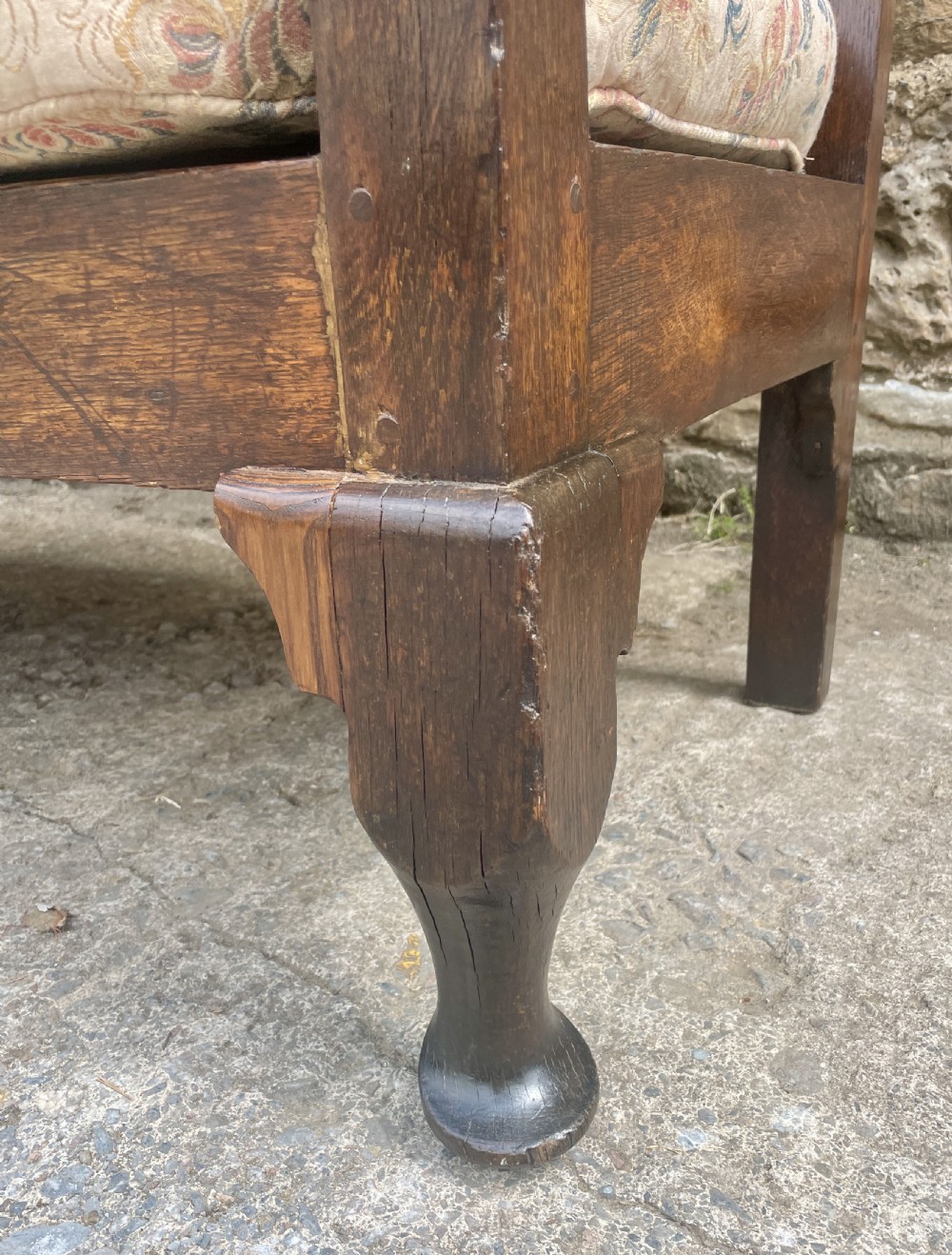 Georgian Oak Panelled Settle View XIII