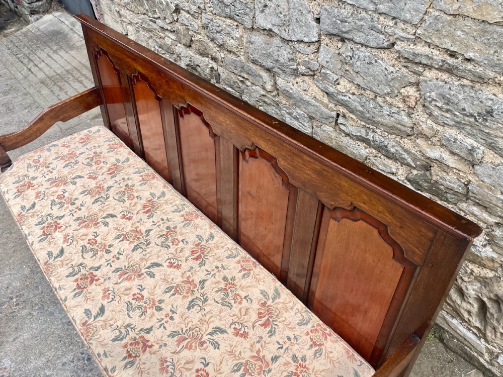 Georgian Oak Panelled Settle View XVII