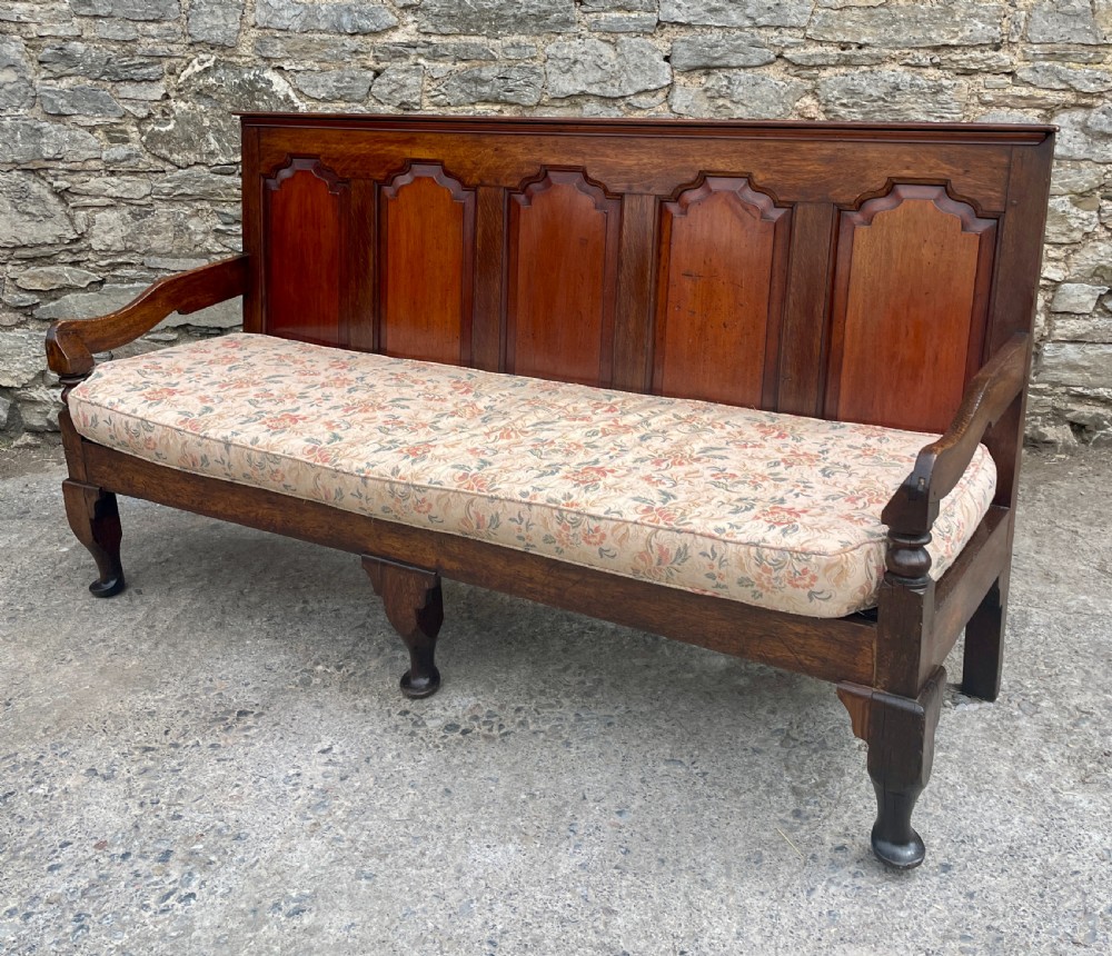 Georgian Oak Panelled Settle View XVIII
