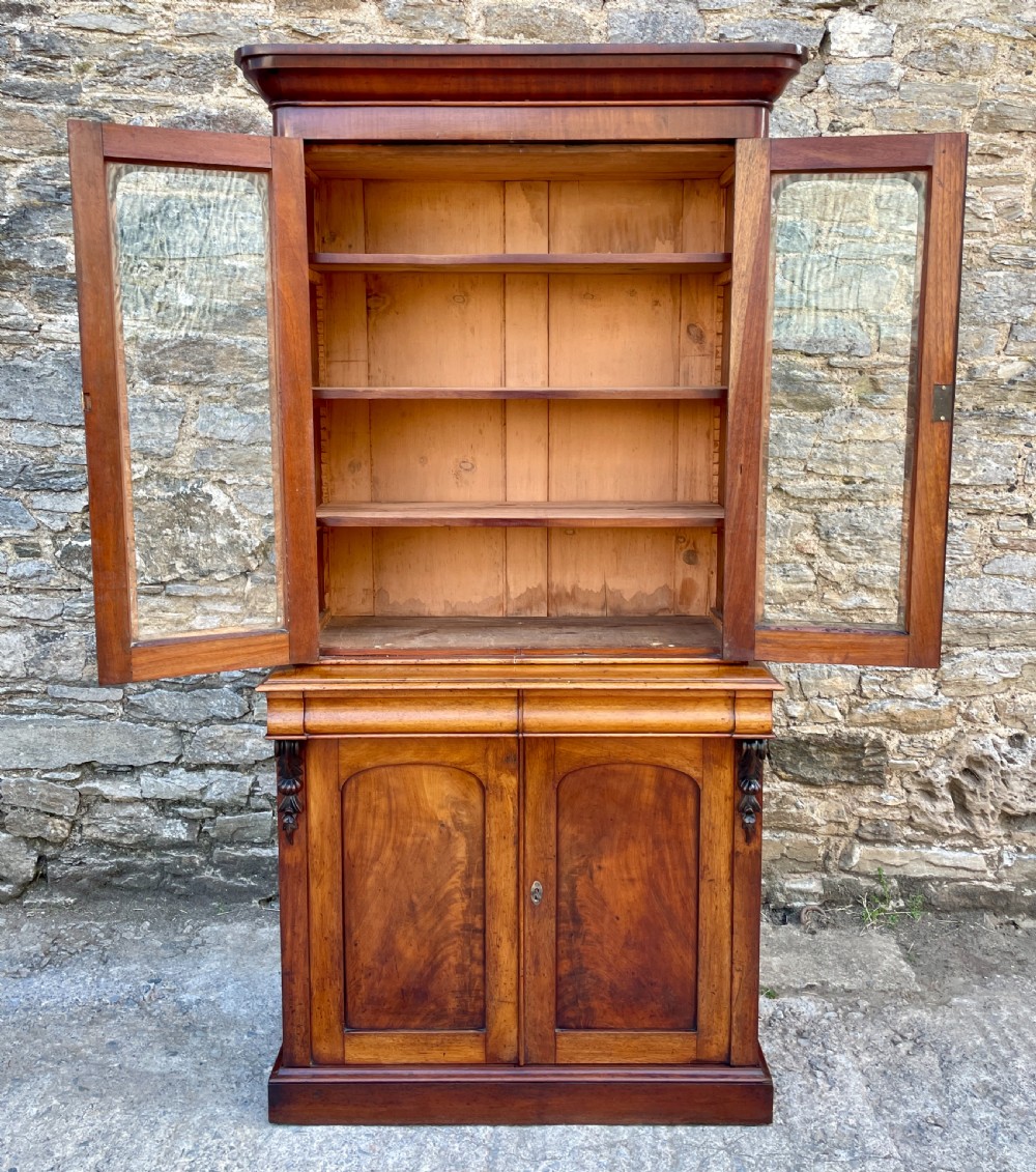 Victorian Mahogany Glazed Bookcase/Cabinet View XIX