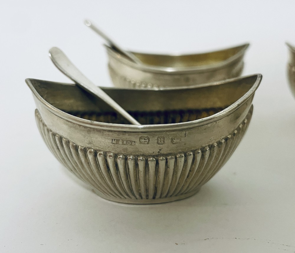 Box of Four Silver Salt Dishes with Spoons View VII