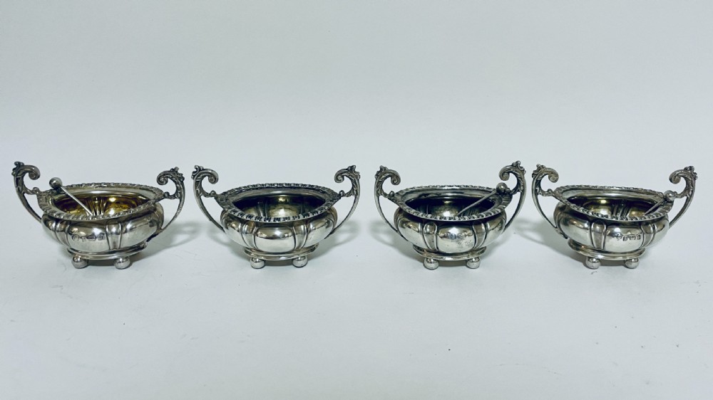 Set of Four Silver Salts and Spoons View XIII