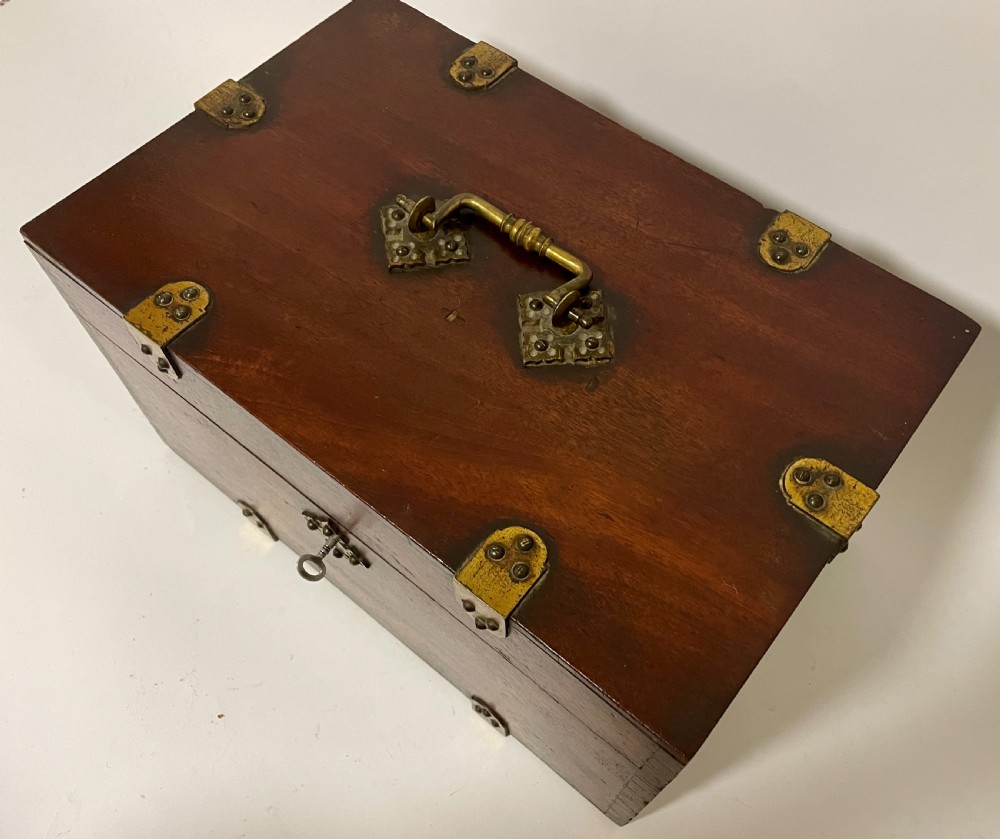 Antique Brass Bound Document Box View II