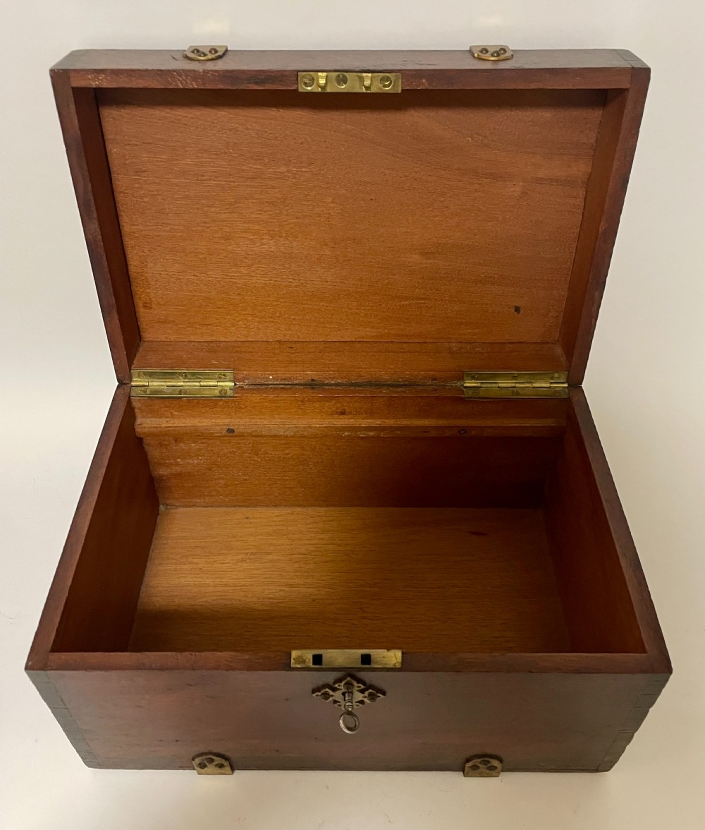 Antique Brass Bound Document Box View X