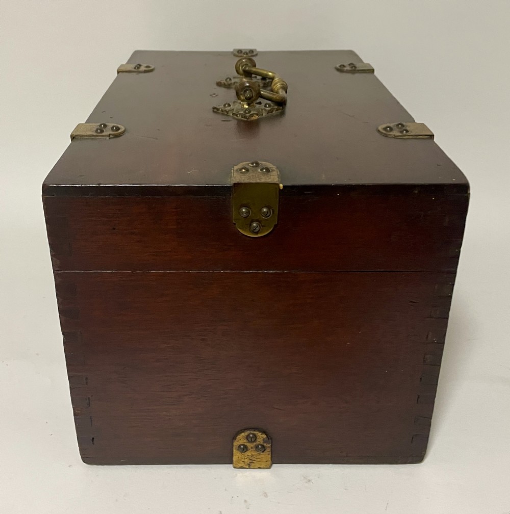 Antique Brass Bound Document Box View XV