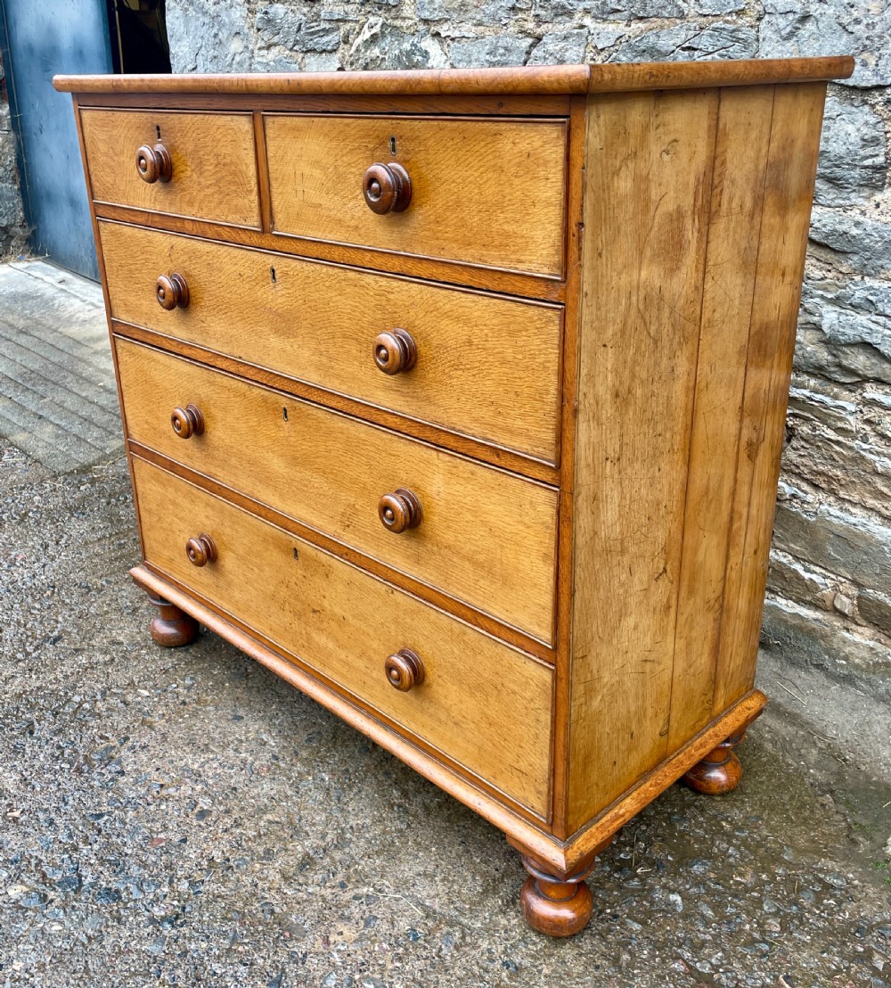Victorian Golden Oak Chest of Drawers View VIII