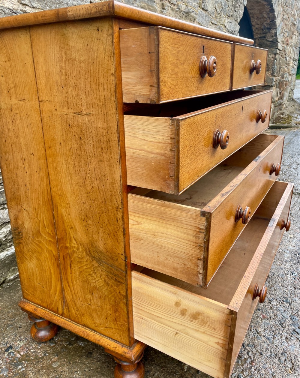 Victorian Golden Oak Chest of Drawers View XVI