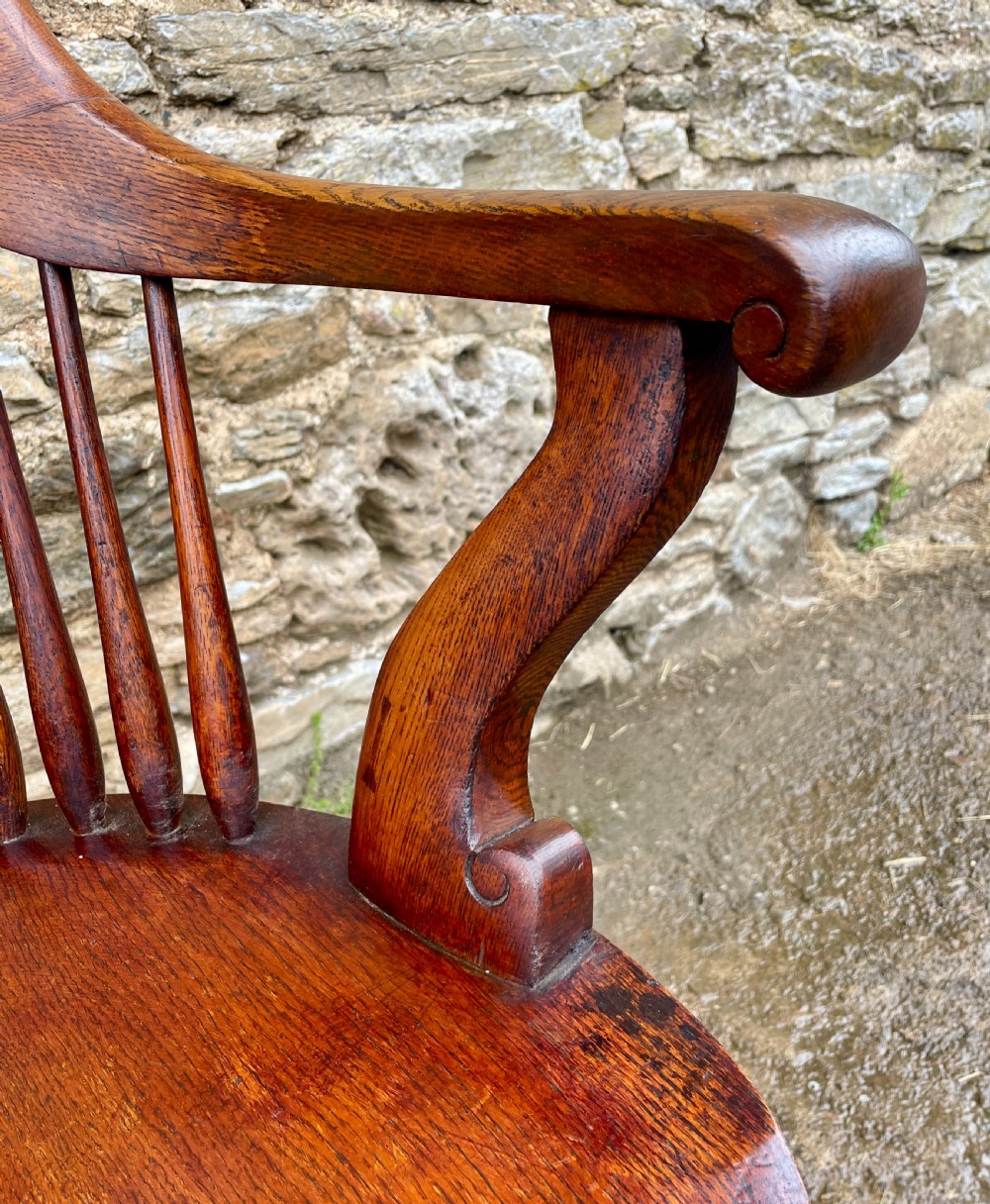 Antique Oak Swivel and Tilt Desk Chair View V