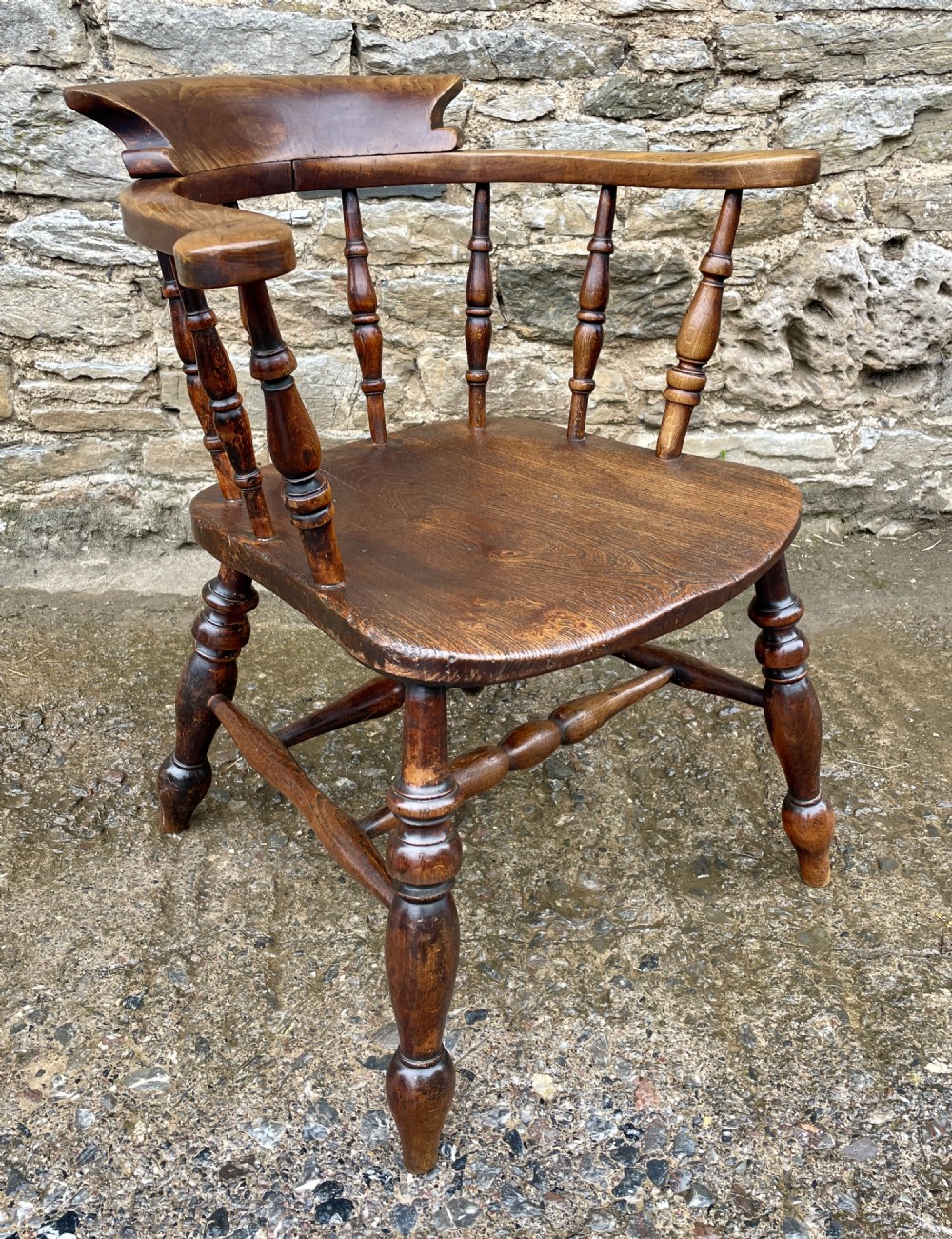 Antique Elm Captains Chair View IX