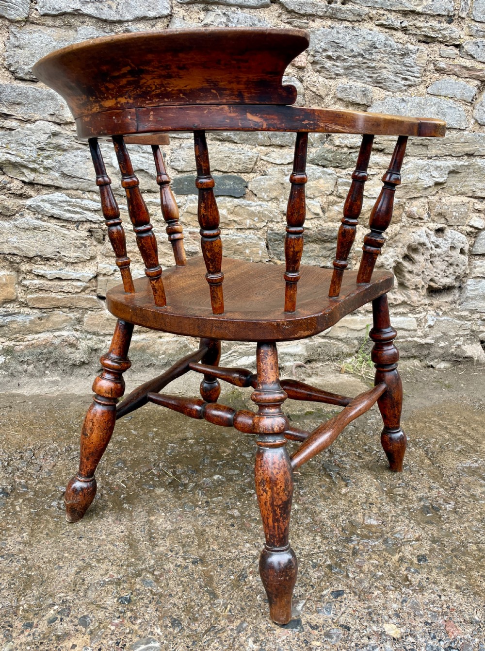 Antique Elm Captains Chair View XI