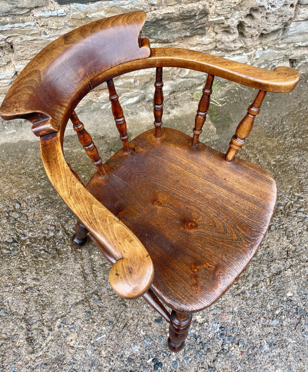 Antique Elm Captains Chair View XII