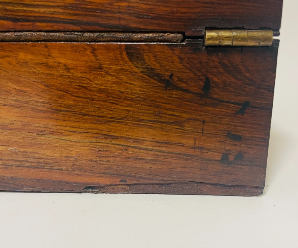 Georgian Rosewood Campaign Writing Slope with Candlesticks View VI