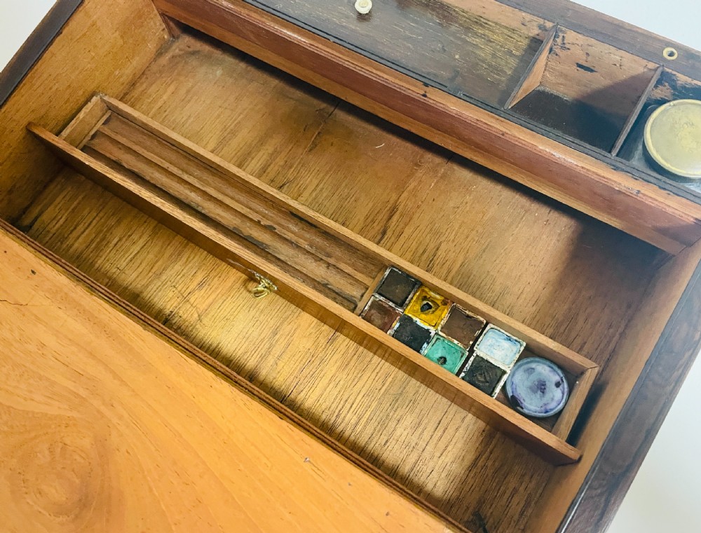Georgian Rosewood Campaign Writing Slope with Candlesticks View XII