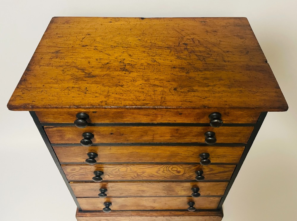 Antique Pine Collector's Drawers View III