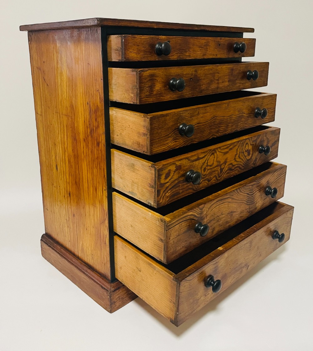 Antique Pine Collector's Drawers View V
