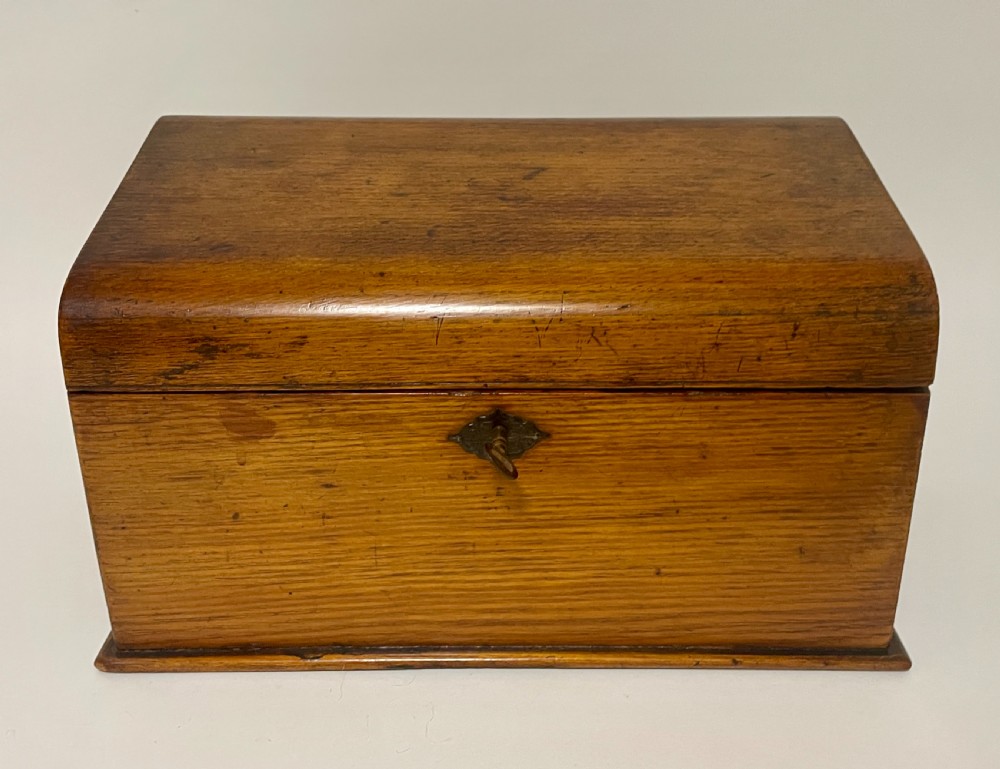Antique Oak Stationery Box