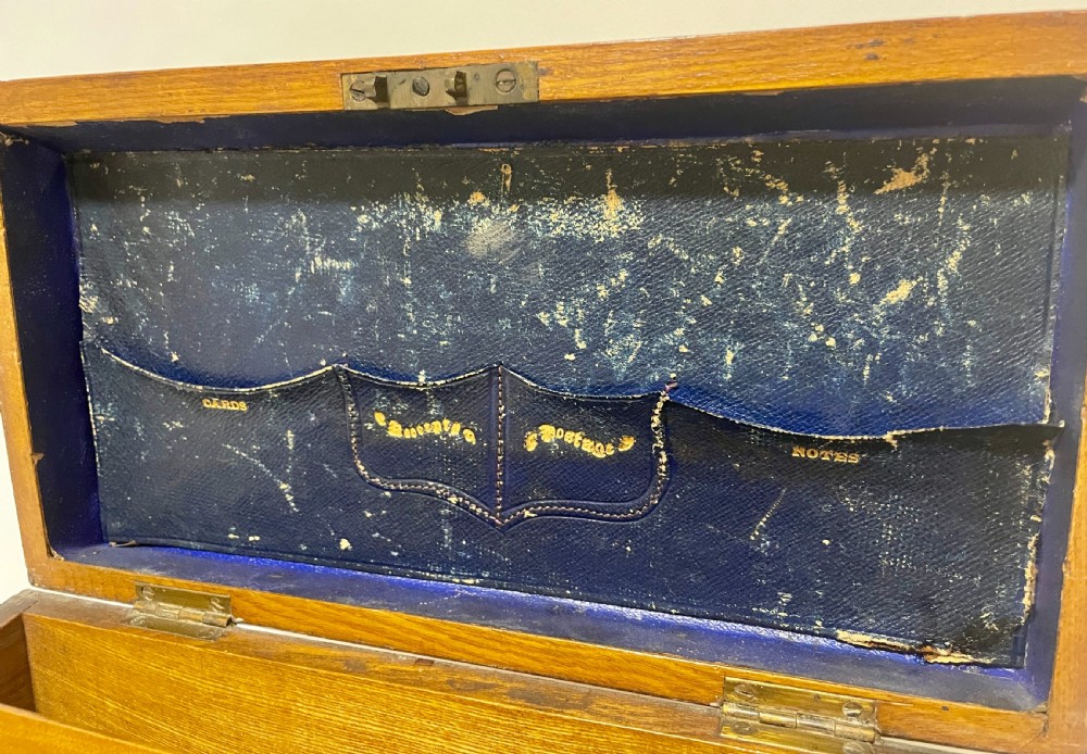 Antique Oak Stationery Box View VII