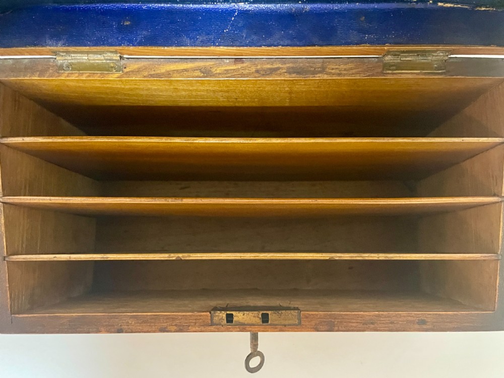 Antique Oak Stationery Box View VIII
