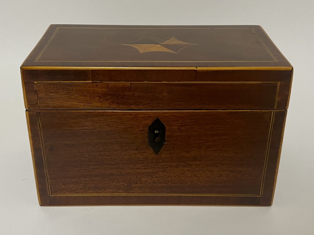 Georgian Mahogany Inlaid Tea Caddy