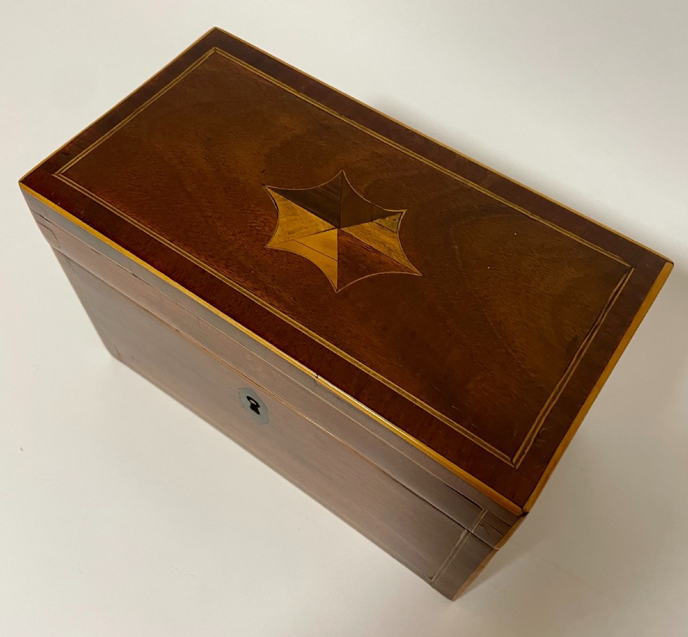 Georgian Mahogany Inlaid Tea Caddy View III