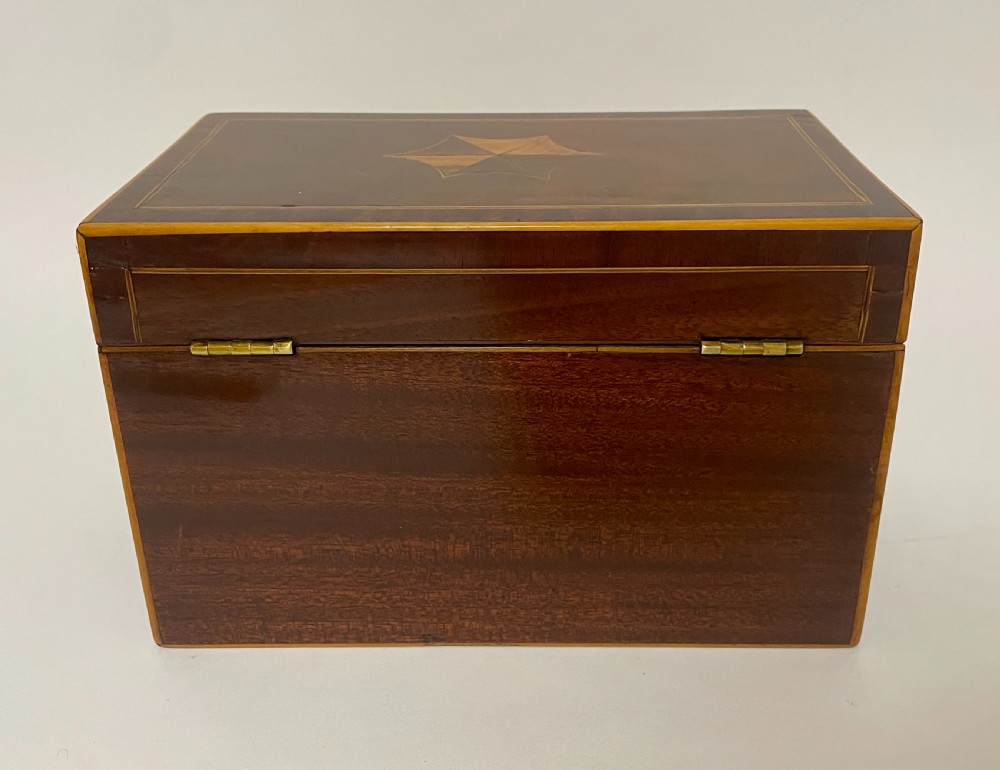 Georgian Mahogany Inlaid Tea Caddy View V