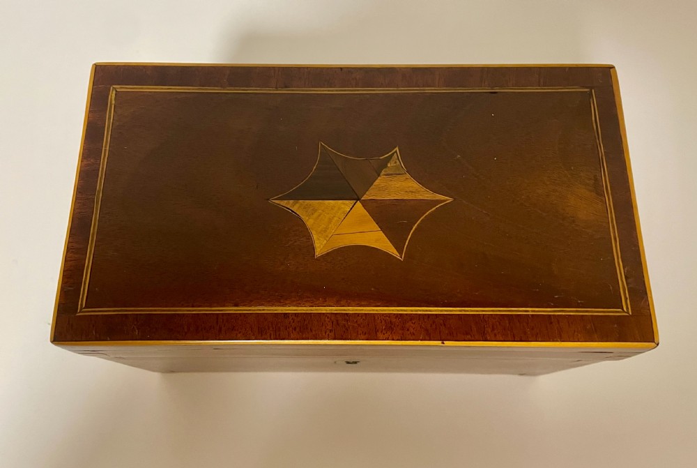 Georgian Mahogany Inlaid Tea Caddy View VIII