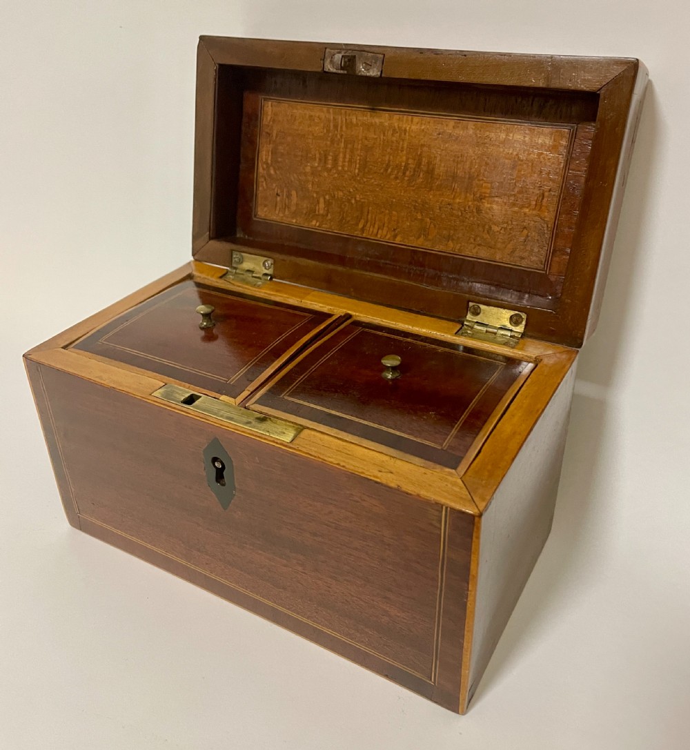 Georgian Mahogany Inlaid Tea Caddy View IX