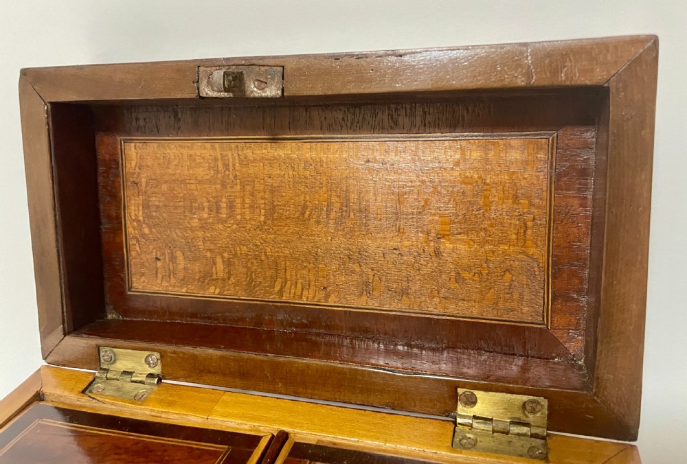 Georgian Mahogany Inlaid Tea Caddy View X
