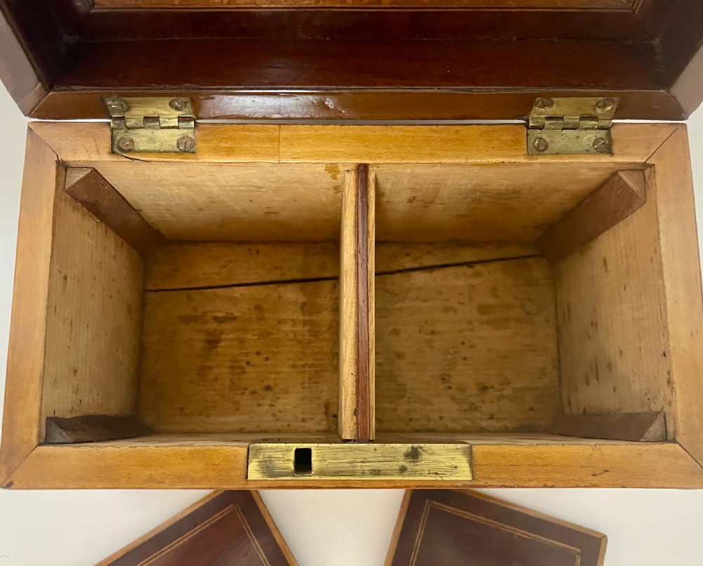 Georgian Mahogany Inlaid Tea Caddy View XII