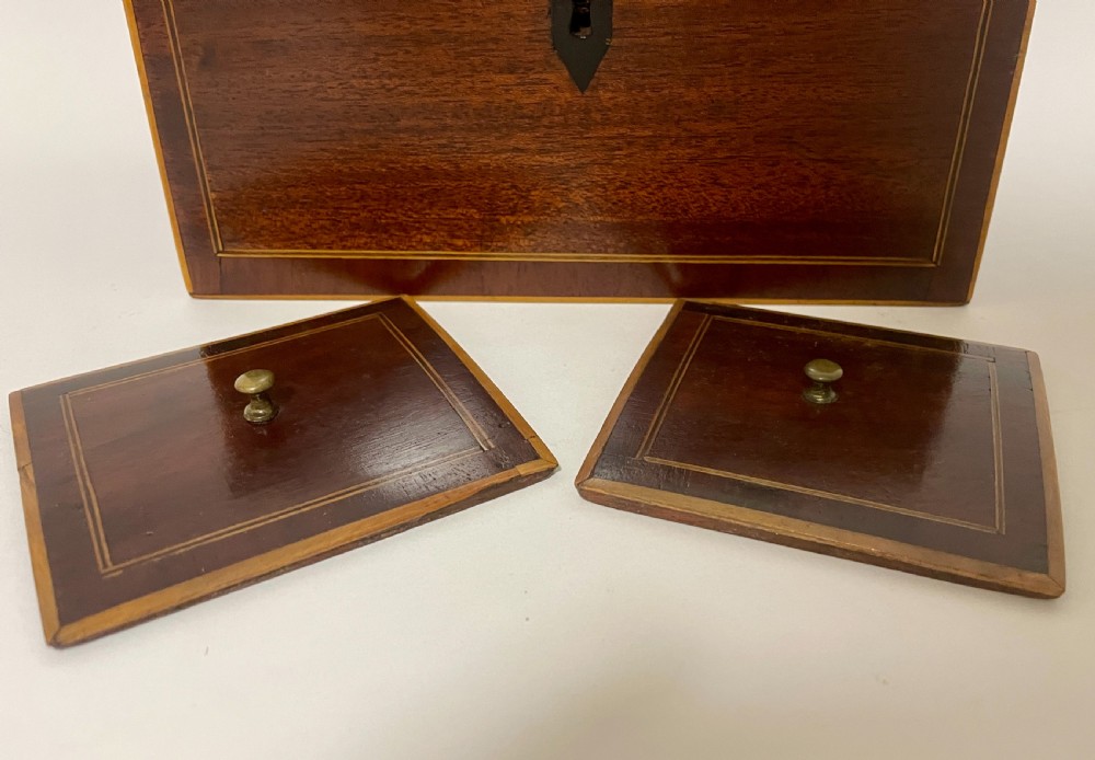 Georgian Mahogany Inlaid Tea Caddy View XIII