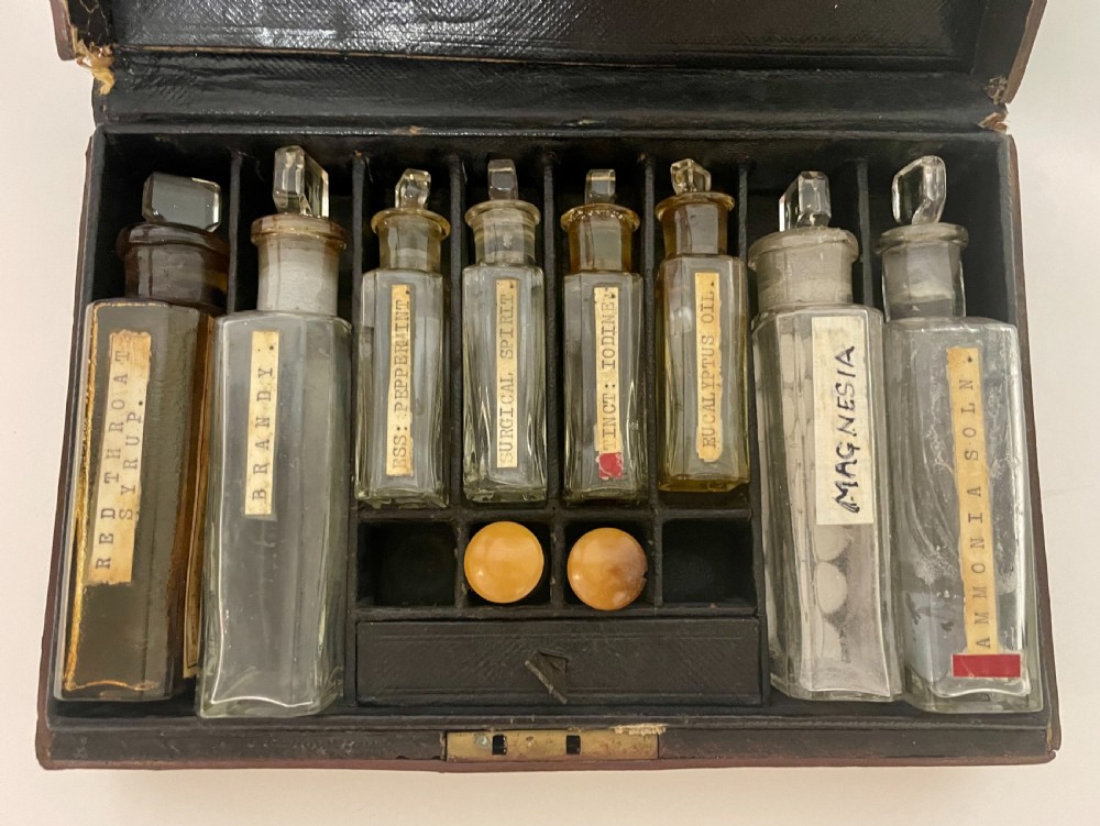 Victorian Apothecary Set in Leather Box View X