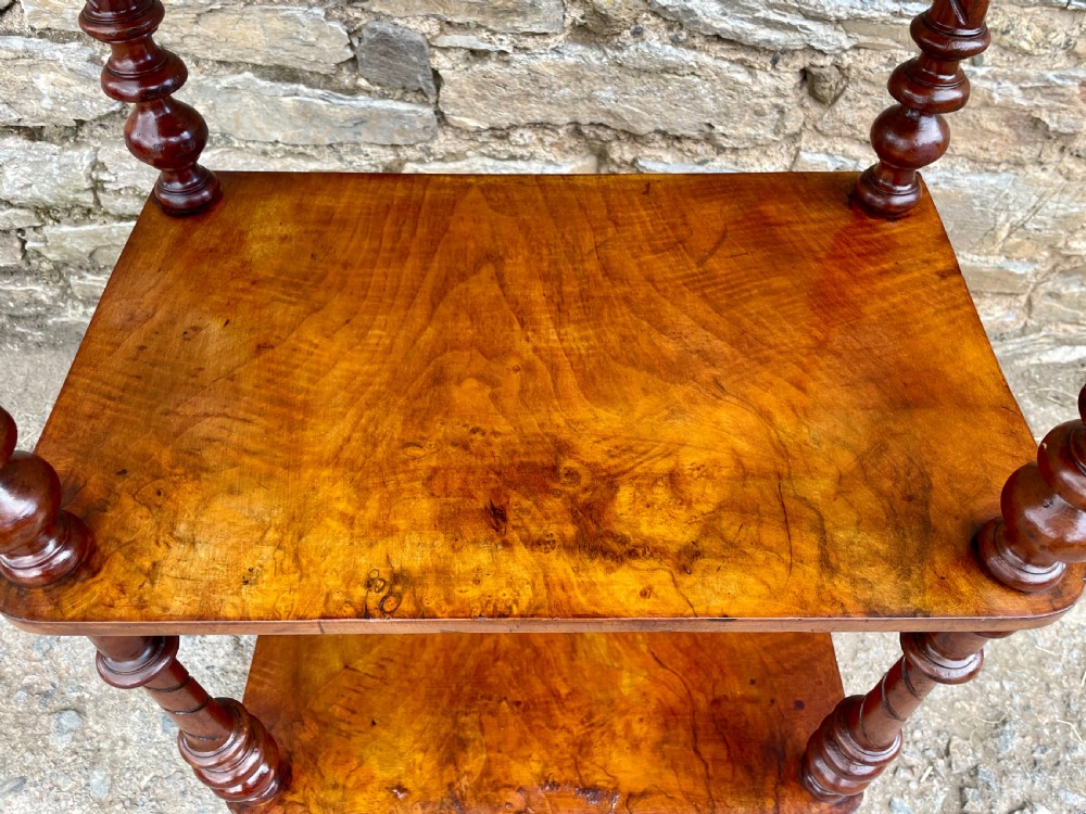 Victorian Burr Walnut Whatnot View IV