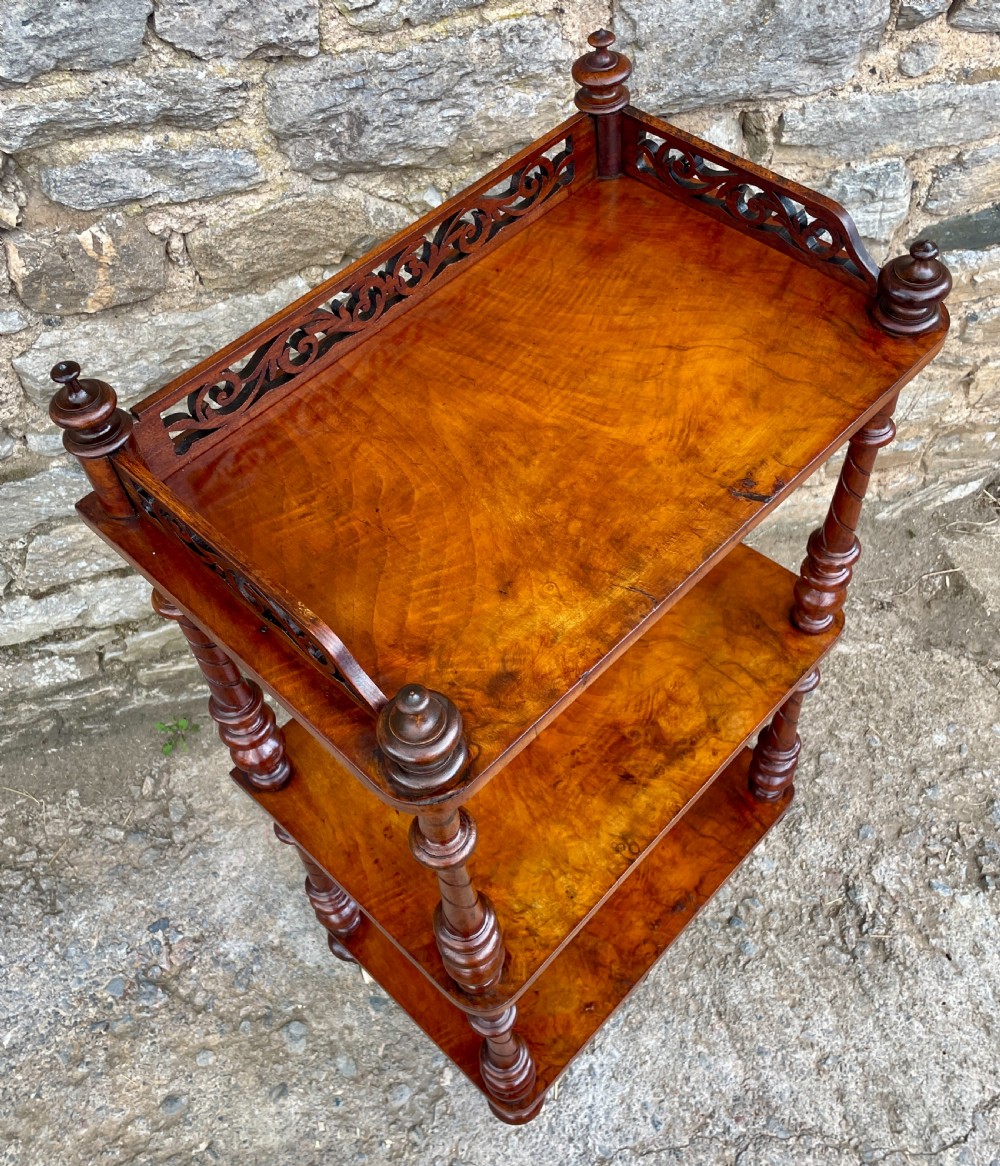 Victorian Burr Walnut Whatnot View VI