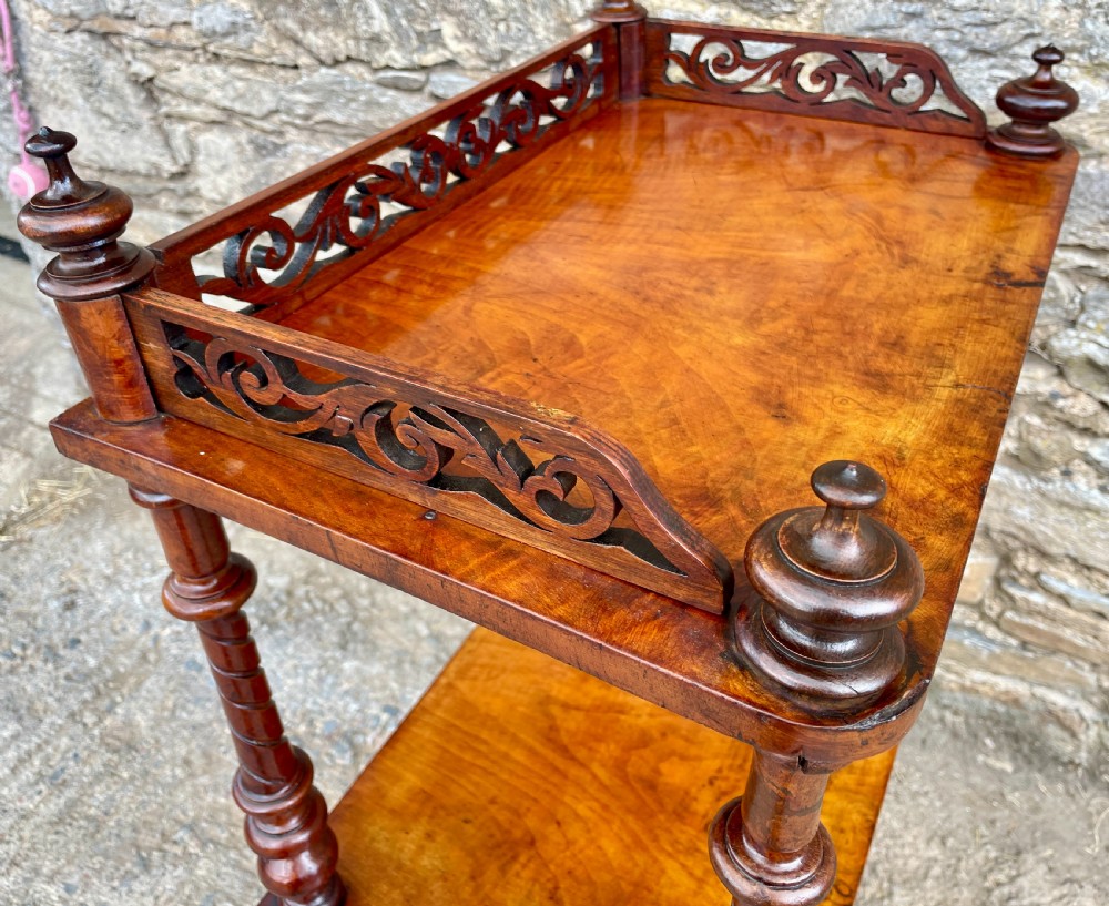Victorian Burr Walnut Whatnot View X