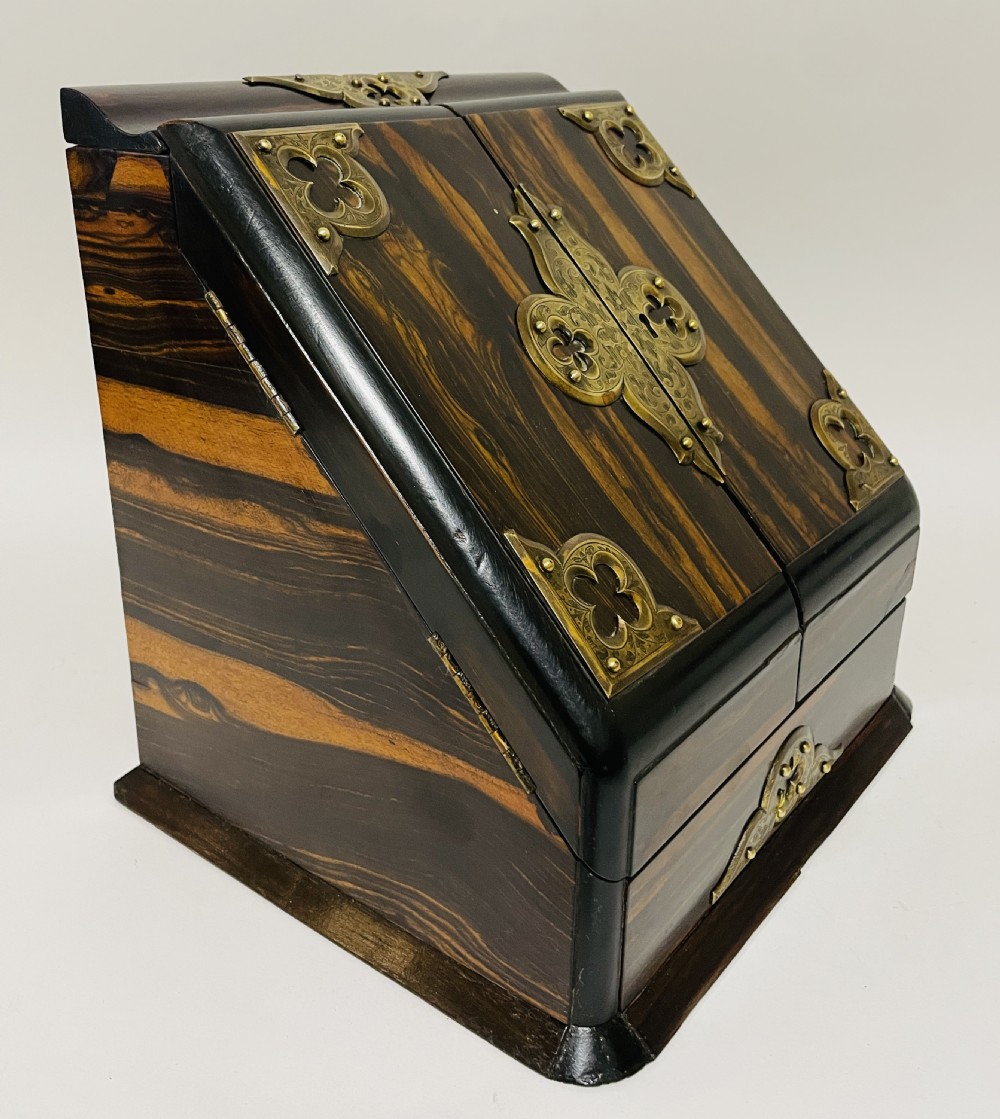 Victorian Coromandel Brass Mounted Stationery Cabinet View IX