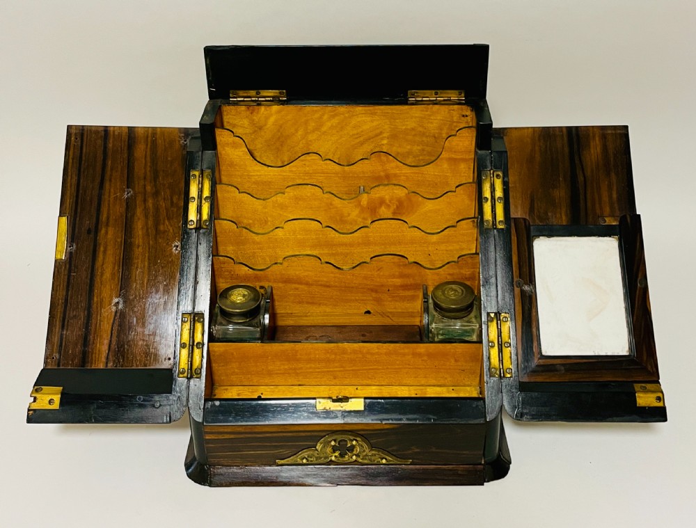 Victorian Coromandel Brass Mounted Stationery Cabinet View XII