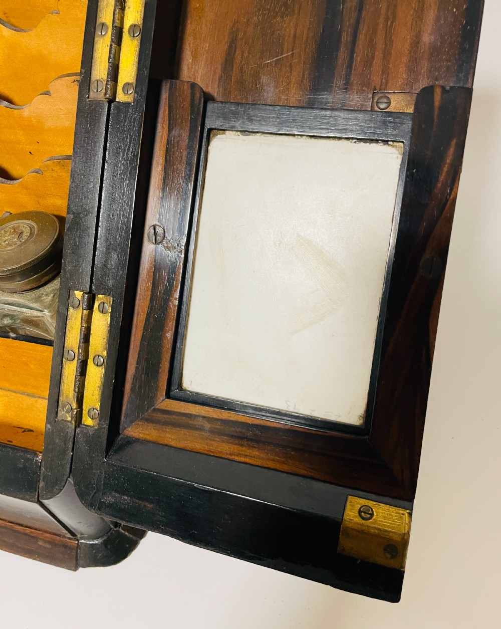 Victorian Coromandel Brass Mounted Stationery Cabinet View XIII