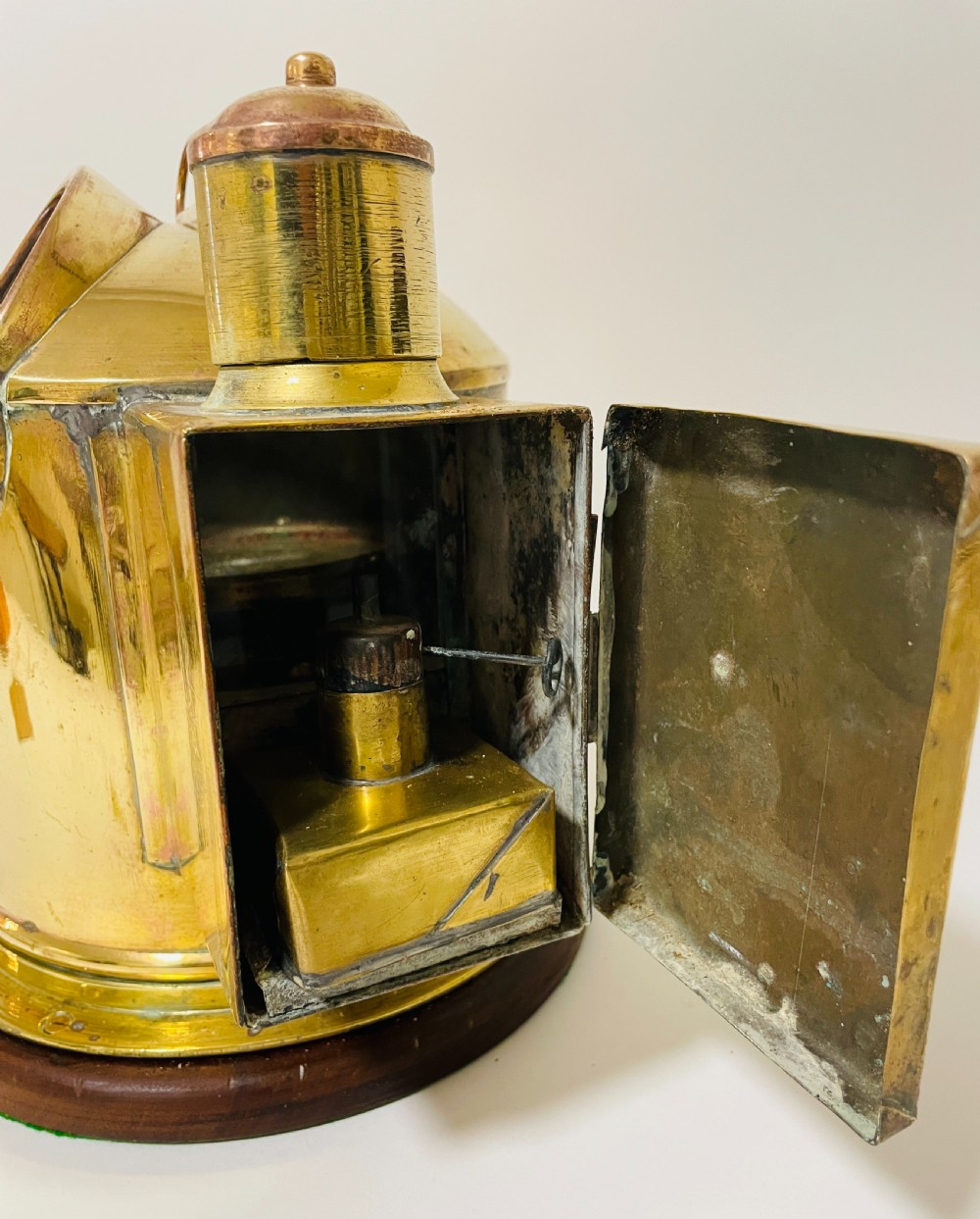 Antique Brass Binnacle Compass with Oil Burner View III