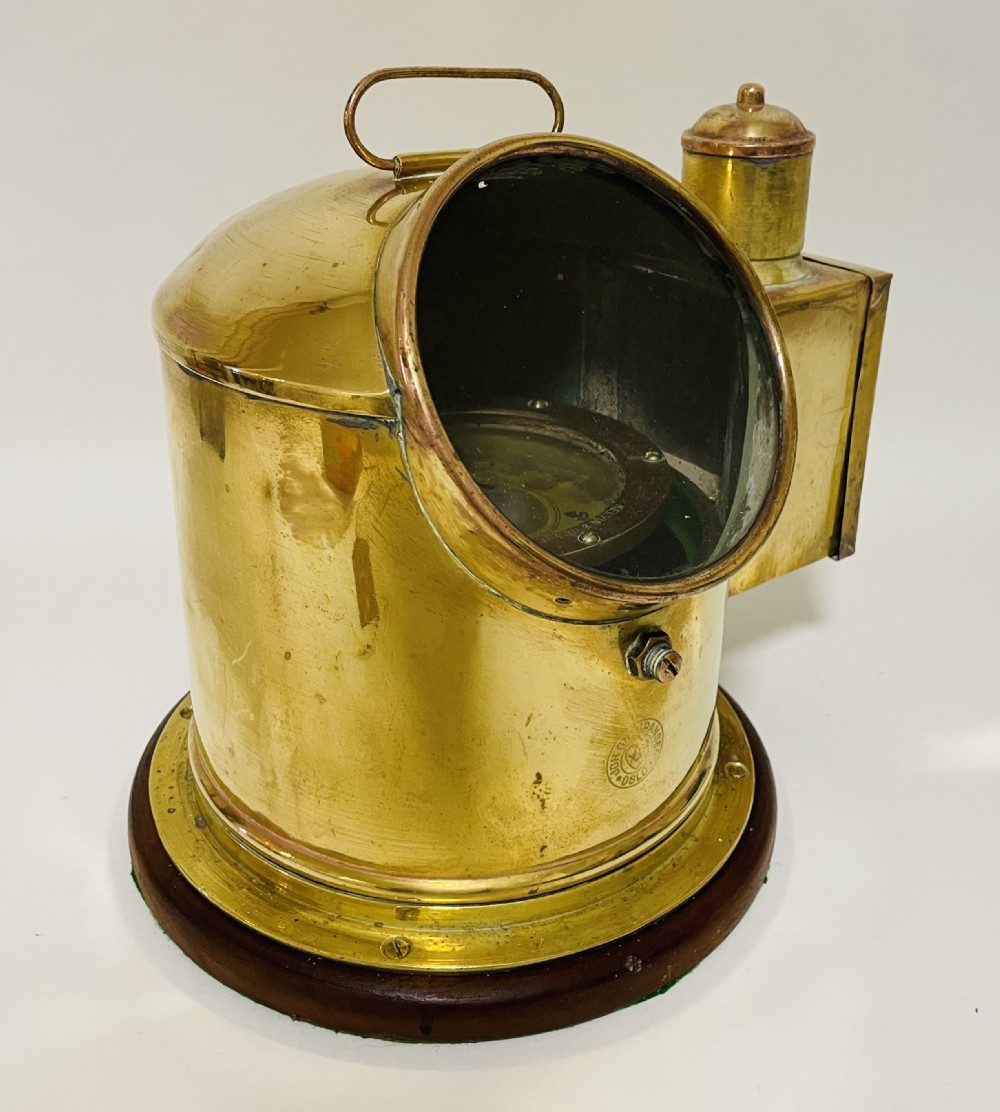 Antique Brass Binnacle Compass with Oil Burner View VIII