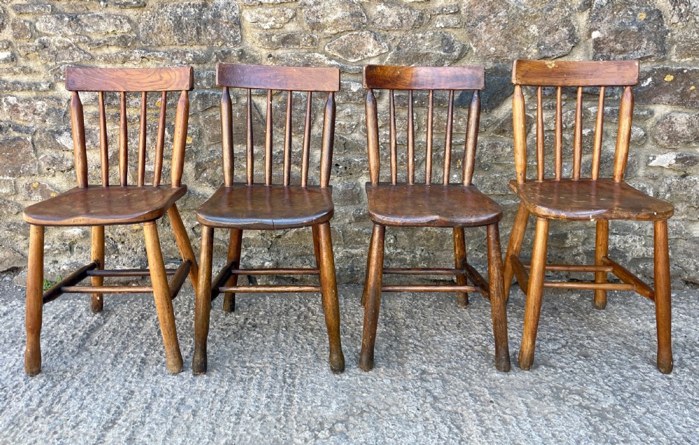 Set of 4 Elm School Chairs View X