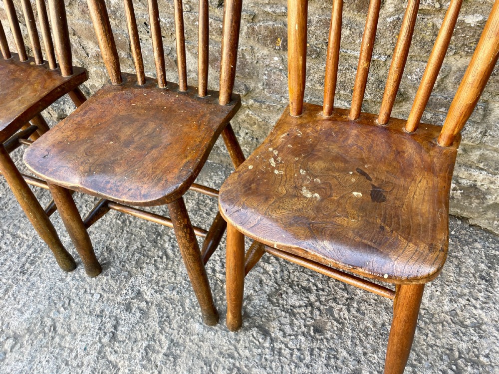 Set of 4 Elm School Chairs View XII