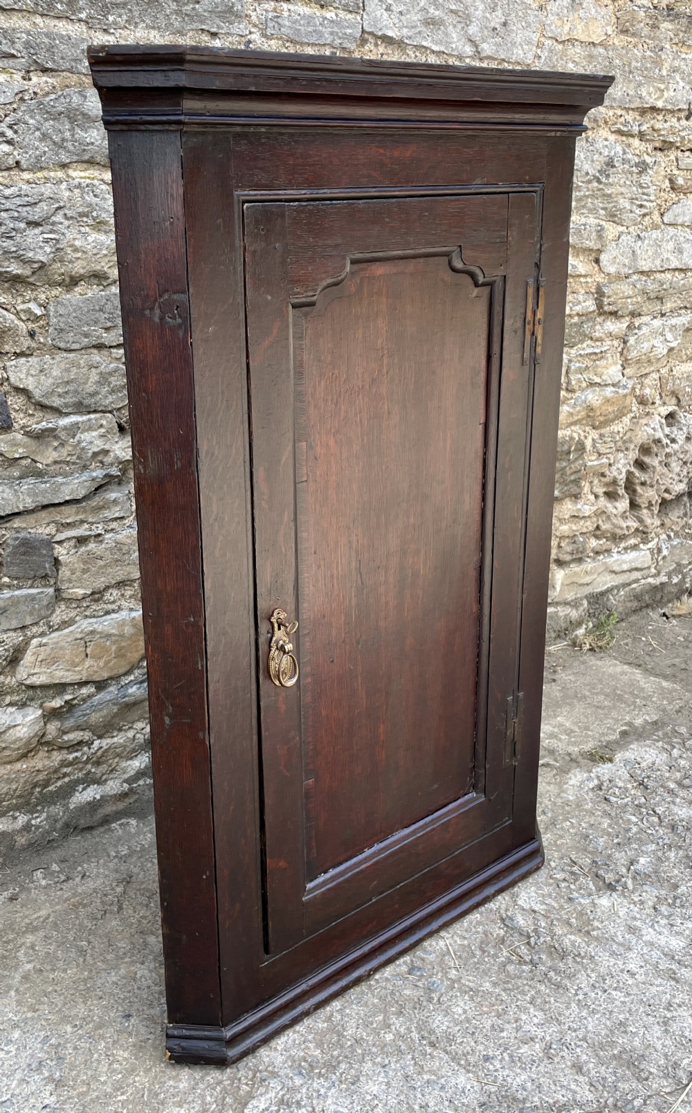 Georgian Oak Hanging Corner Cupboard