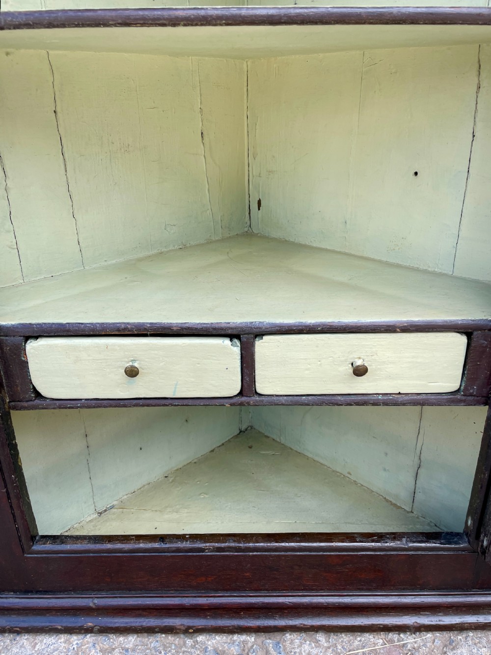 Georgian Oak Hanging Corner Cupboard View X