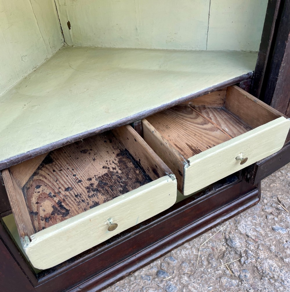 Georgian Oak Hanging Corner Cupboard View XI